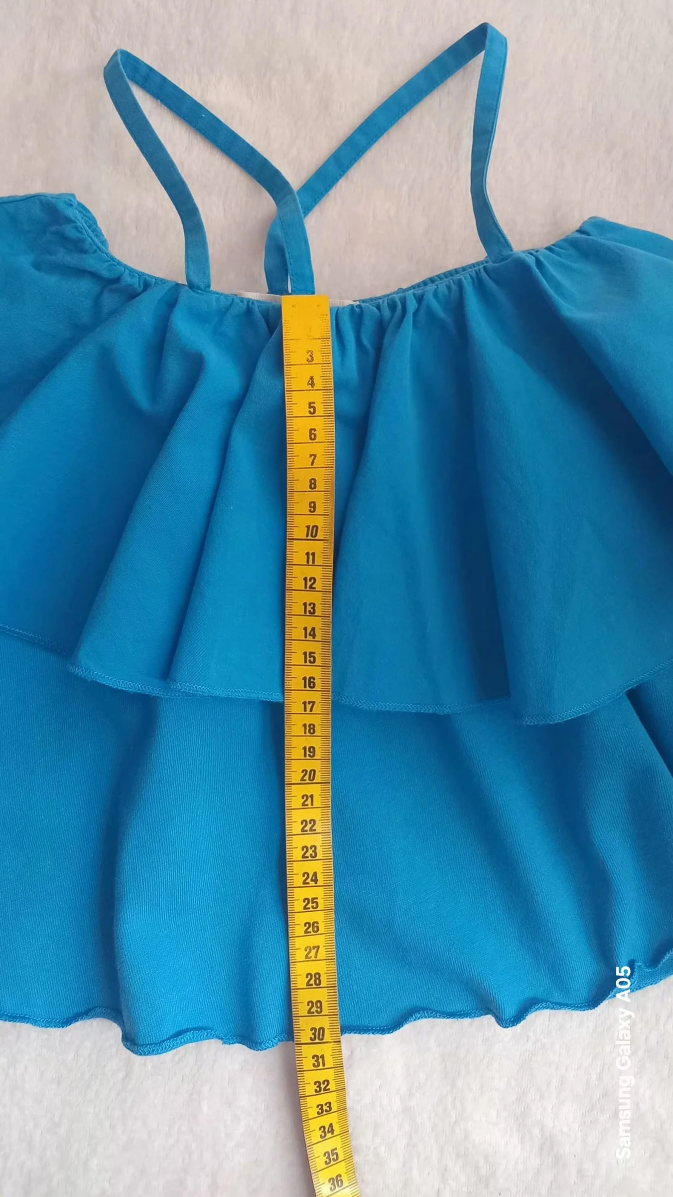 Top cropped azul raro - 100% algodão, com babados – photo 10